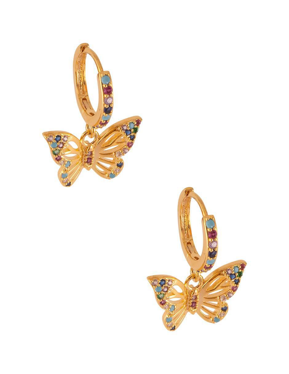 Aretes de mariposa con acabado pavé zirconia 3