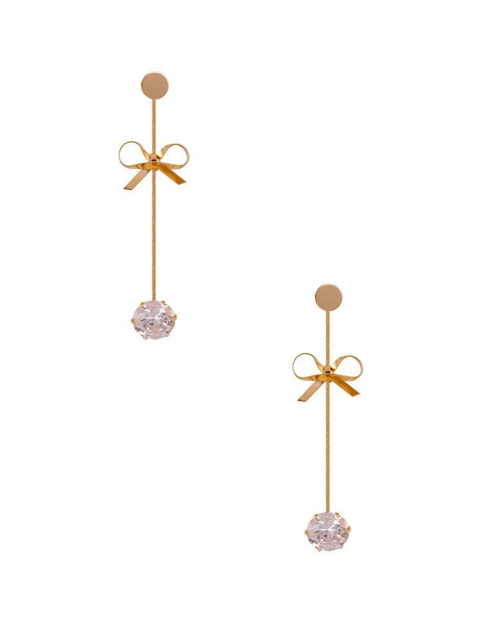 Aretes con acabado chapa de oro zirconia
