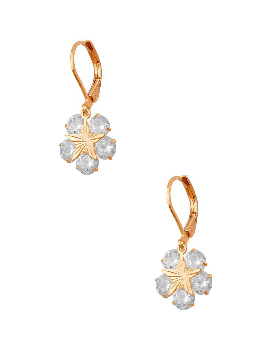 Aretes de flor con acabado pavé zirconia 3