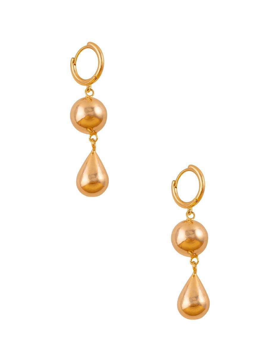 Aretes de gota con acabado chapa de oro 3