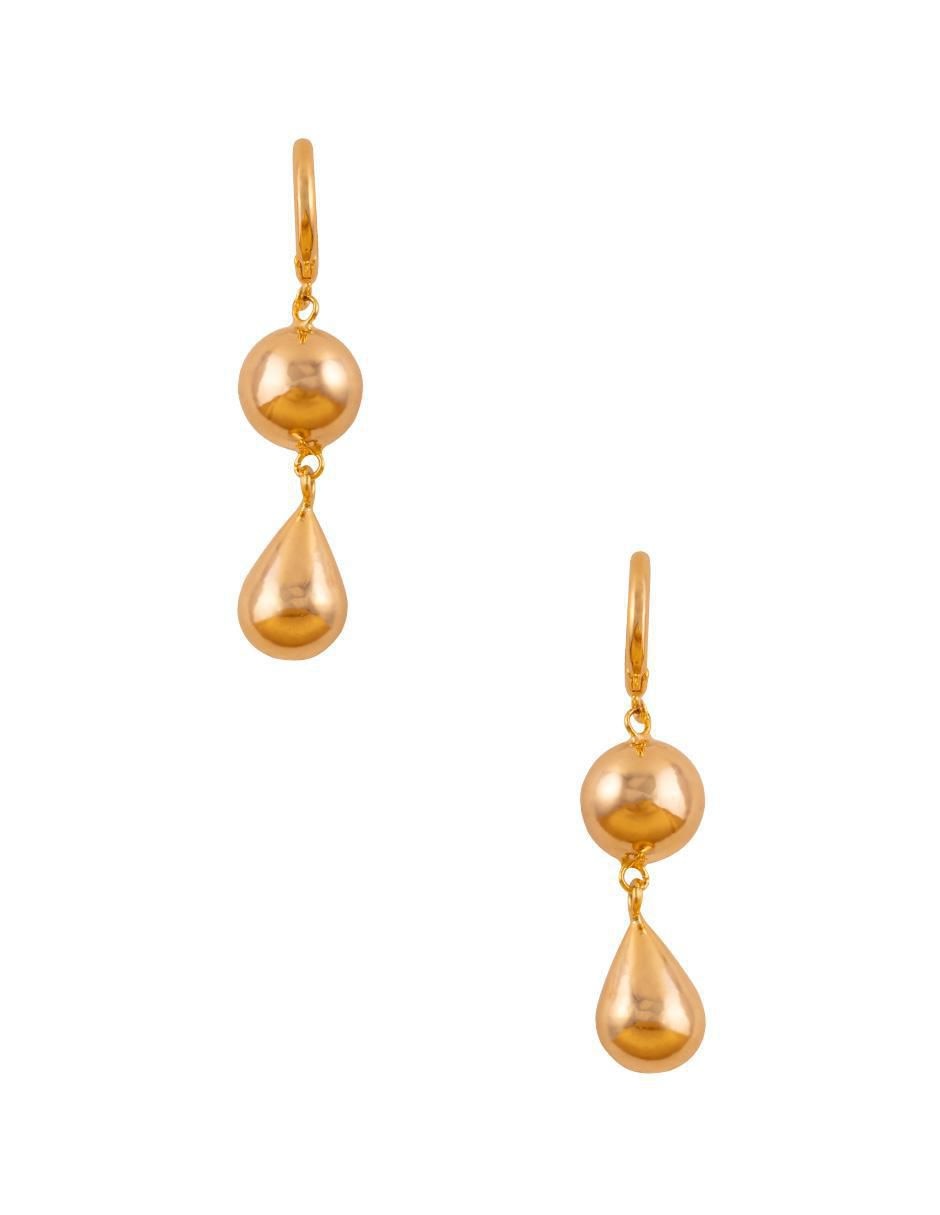 Aretes de gota con acabado chapa de oro 4