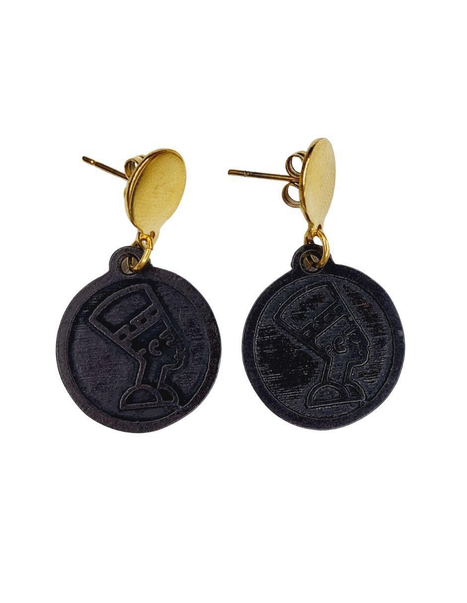 Aretes de círculo con acabado chapa de oro