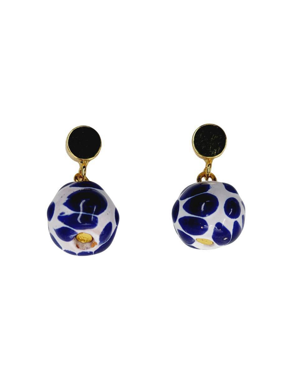 Aretes circulares Talavera con acabado esmaltado 3