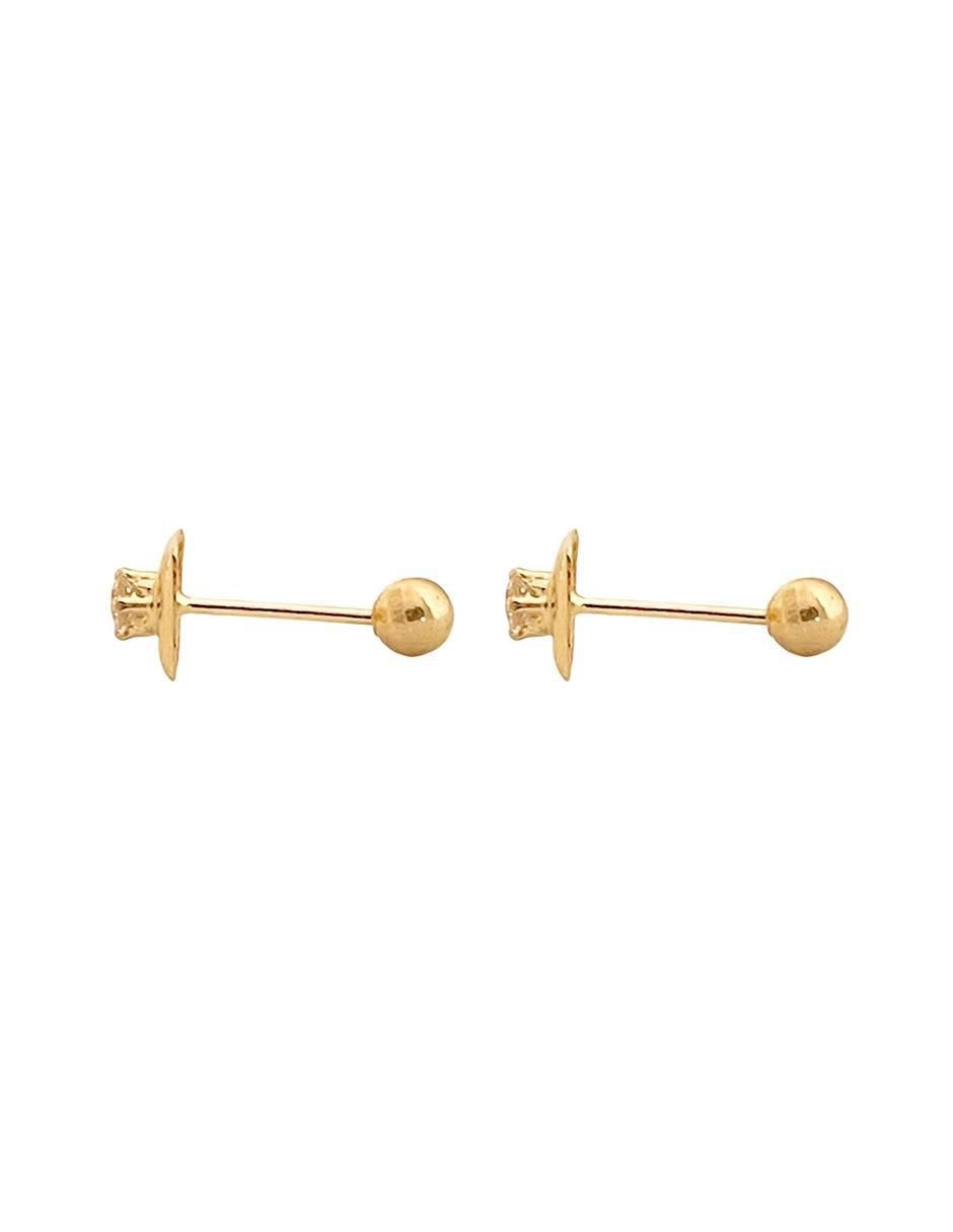 Broqueles cuadrados de oro con acabado brillante zirconia 3