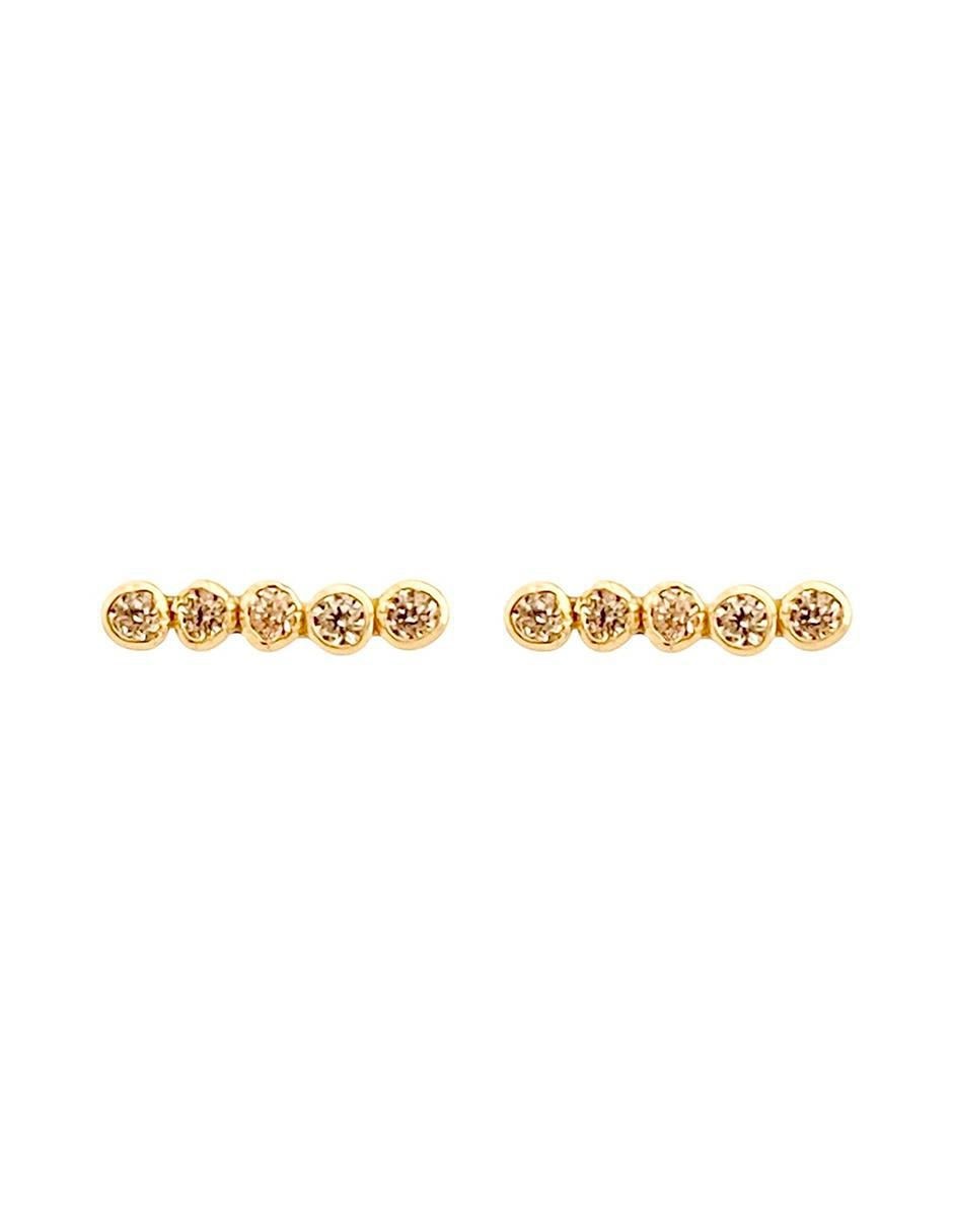 Broqueles de barra de oro con acabado brillante zirconia