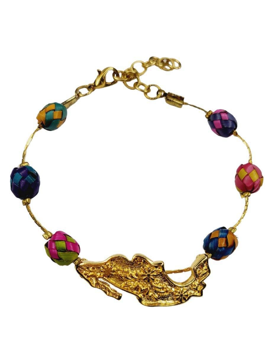Pulsera Palma con acabado chapa de oro Pulsera Palma con acabado chapa de oro