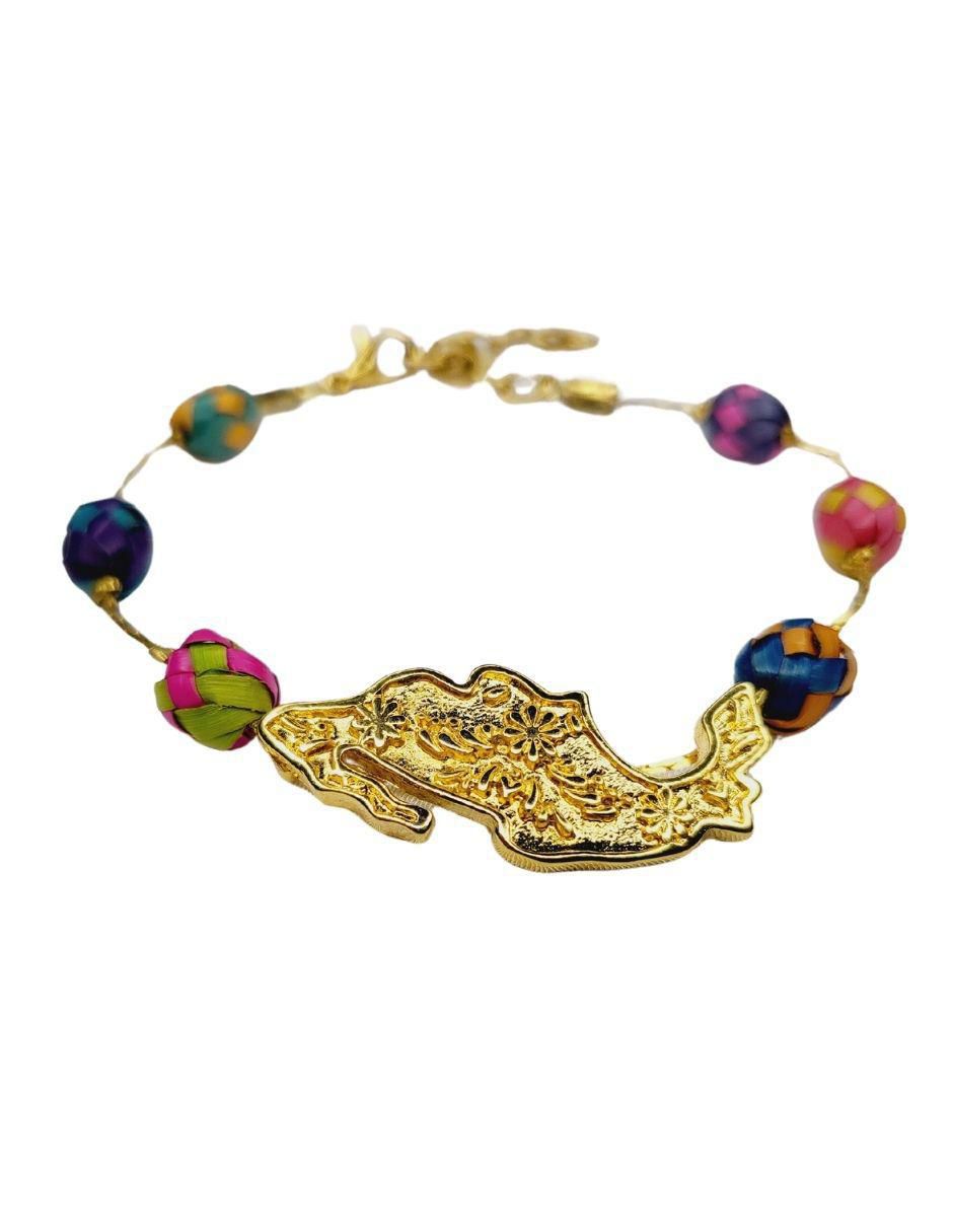 Pulsera Palma con acabado chapa de oro 2
