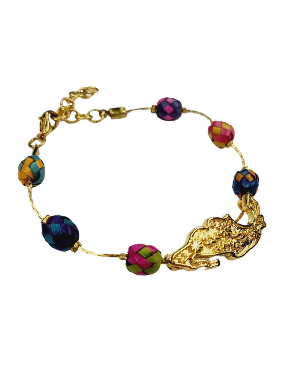 Pulsera Palma con acabado chapa de oro 3
