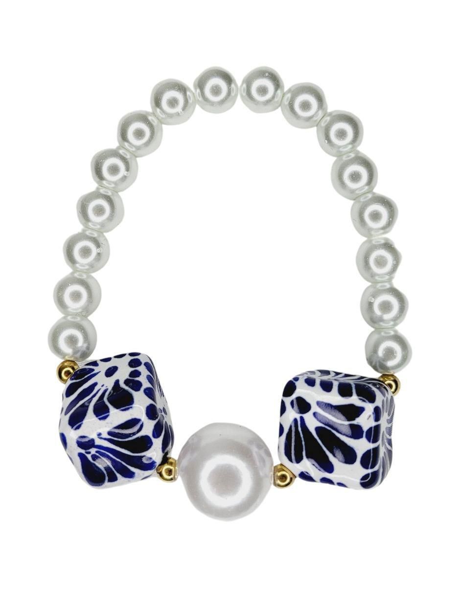 Pulsera Talavera con acabado esmaltado
