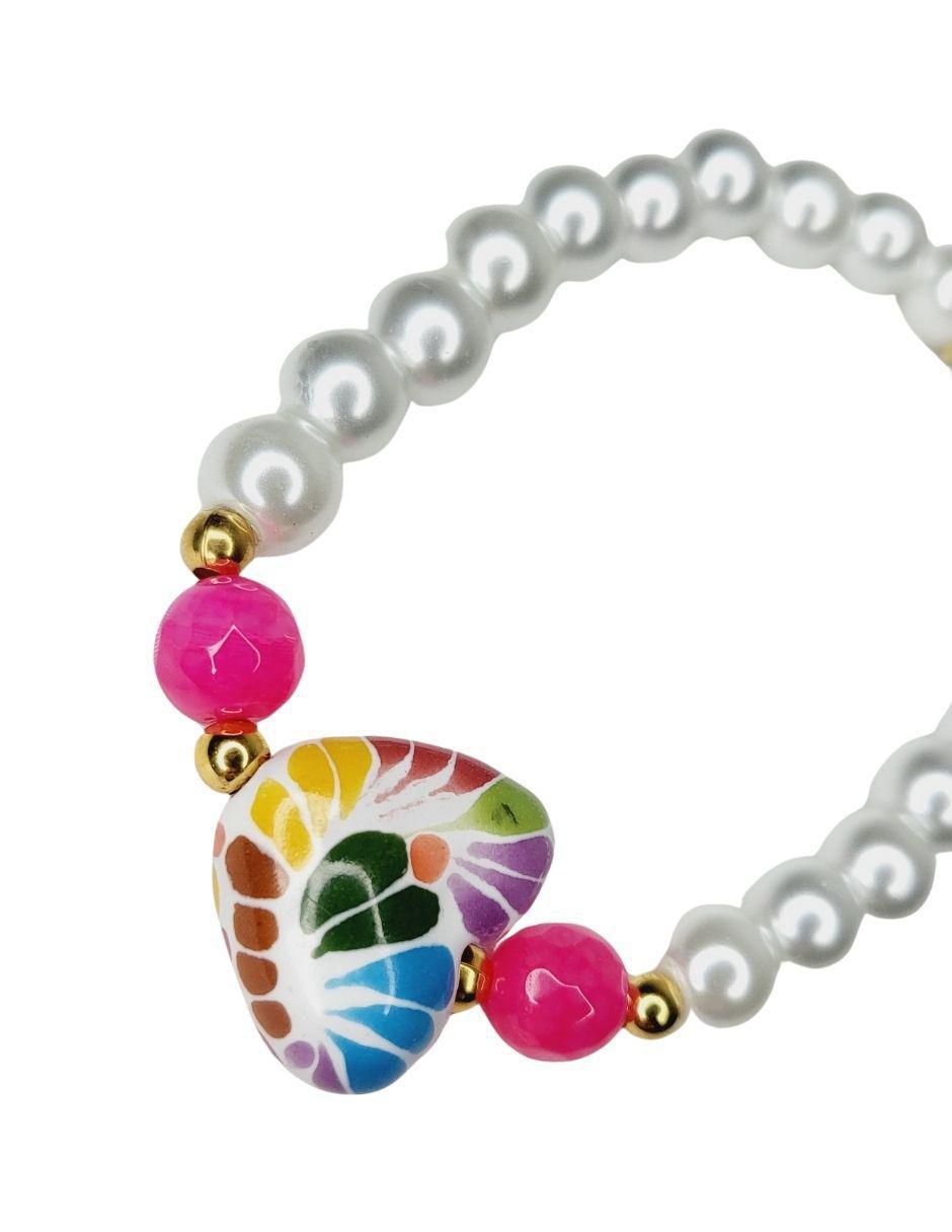 Pulsera maria rayuela "de" cerámica sin kilataje talavera "con acabado" esmaltado