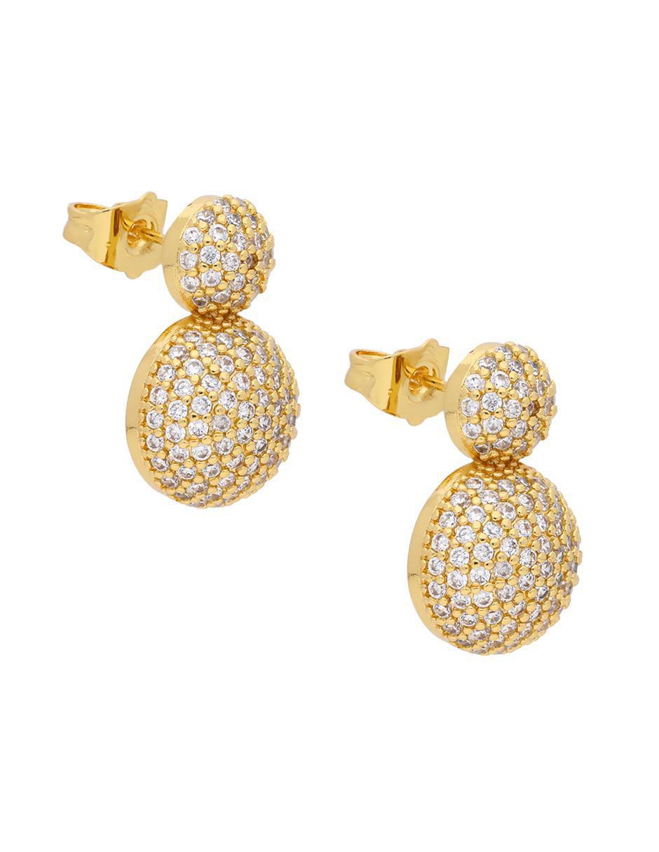 Aretes circulares con acabado chapa de oro 2
