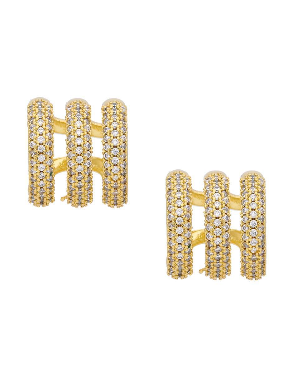 Aretes circulares con acabado baño de oro