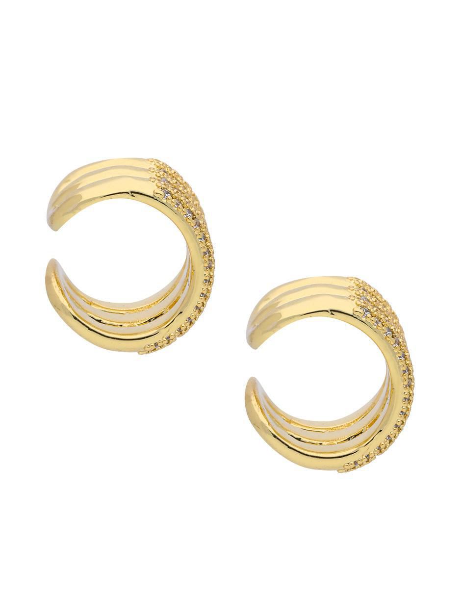Aretes circulares con acabado baño de oro 2
