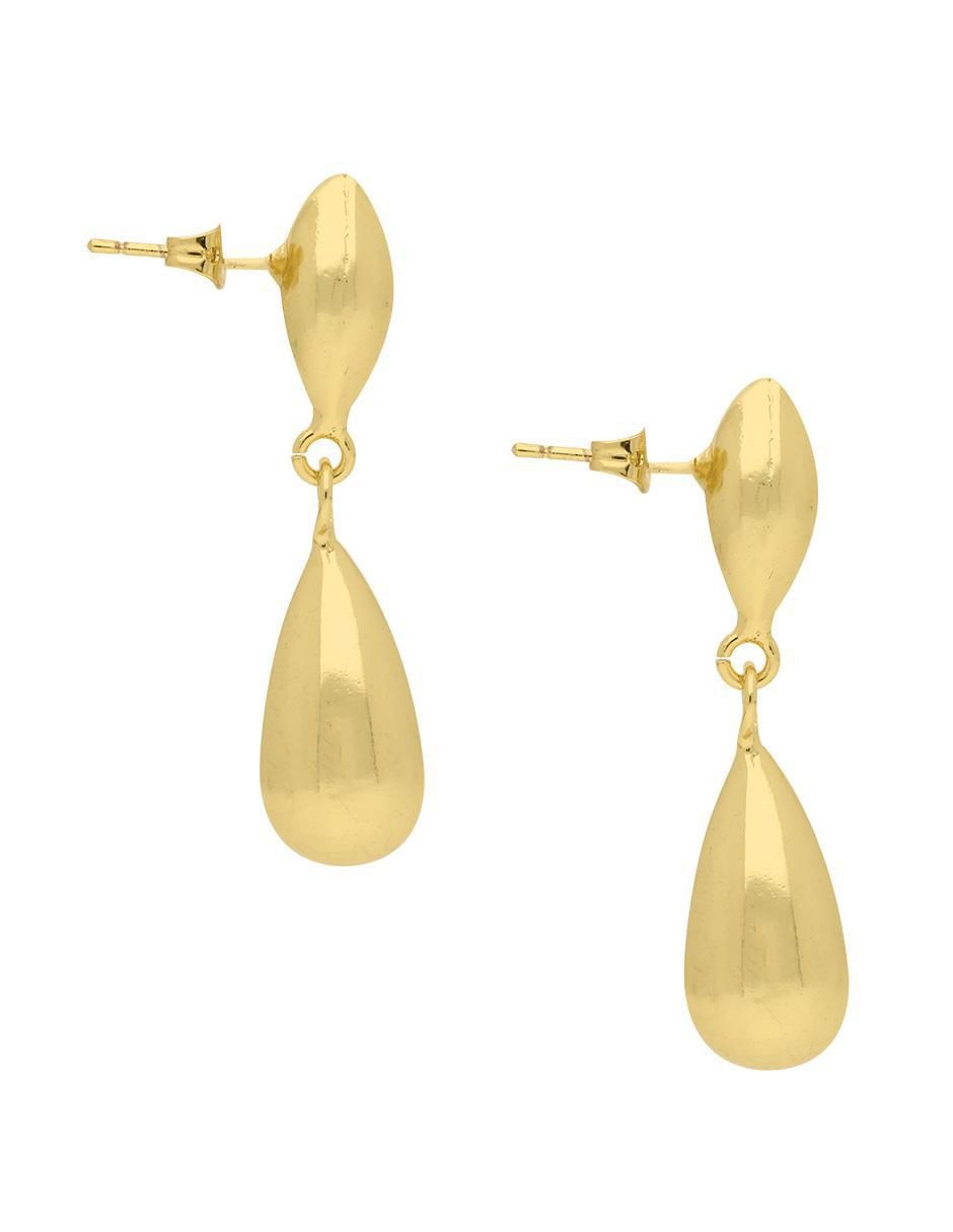 Aretes de gota con acabado brillante 2