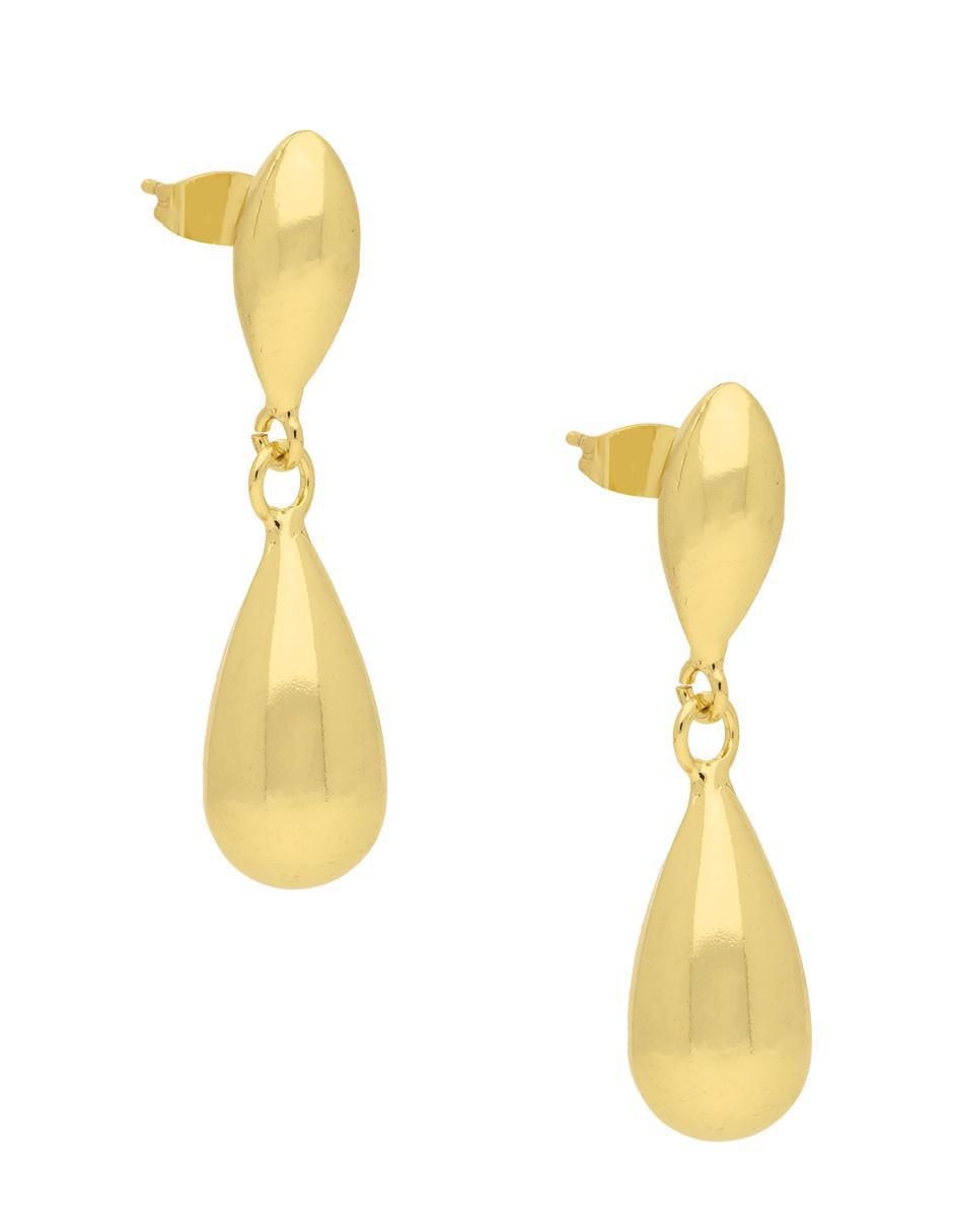 Aretes de gota con acabado brillante 3