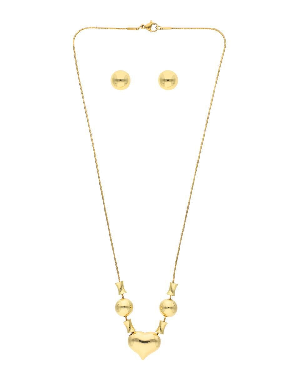 Aretes y collar de corazón 1