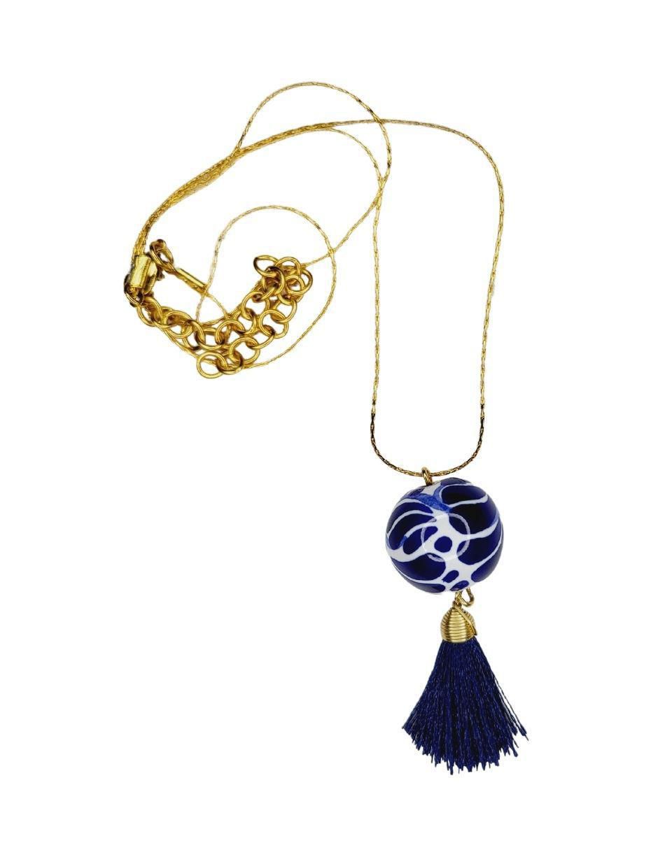 Collar "de (si aplica)" esfera maria rayuela talavera "de" estaño sin kilataje