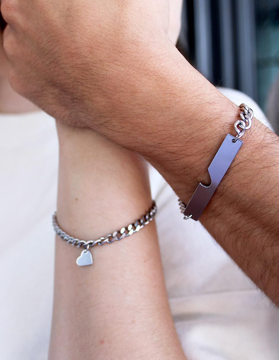 Pulsera clepsidra "de" acero inoxidable sin kilataje ninguna "con acabado" pulido