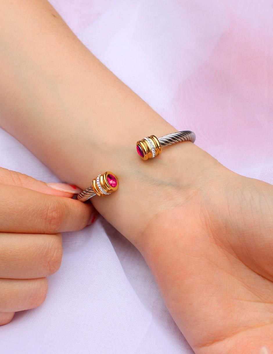 Pulsera clepsidra "de" acero inoxidable sin kilataje sin familia o colección "con acabado" lustre
