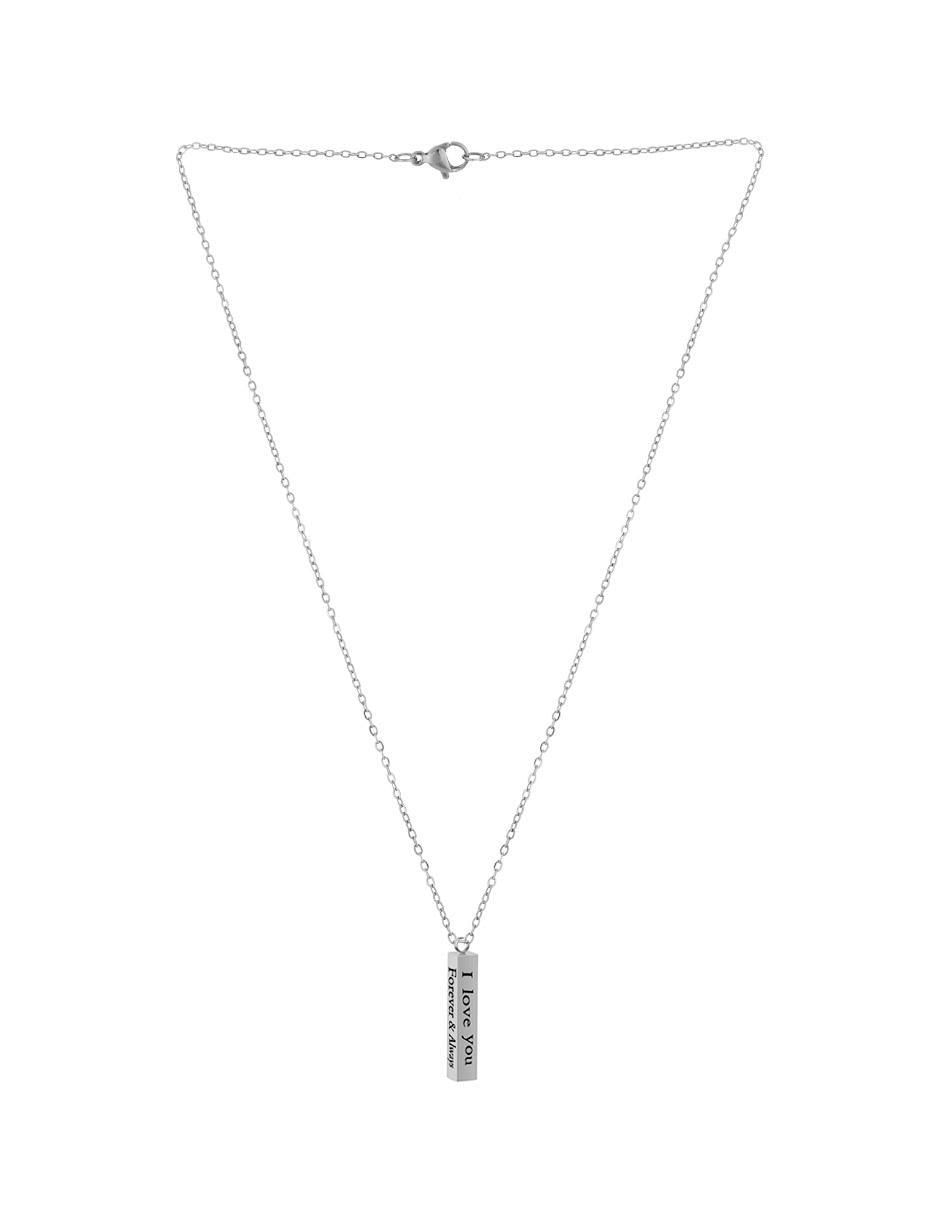 Collar sin temática "de (si aplica)" rectangular clepsidra sin familia o colección "de" acero inoxidable sin kilataje