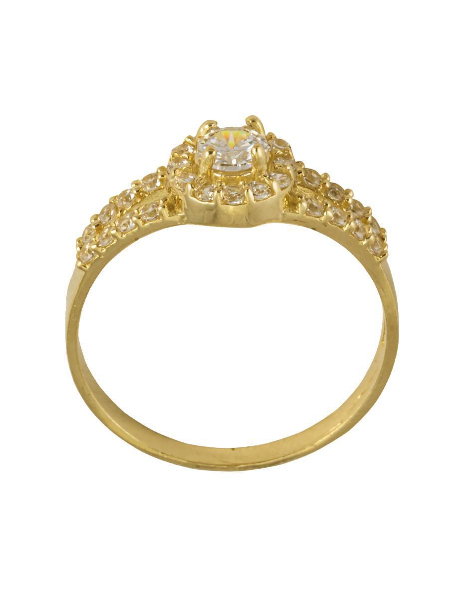 Anillo 10 k de oro zirconia brillante 4