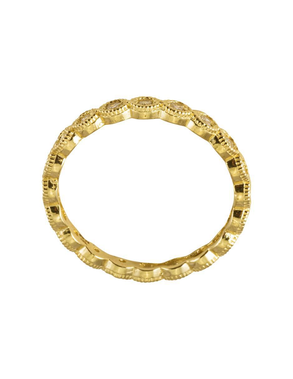 Anillo 10 k de oro zirconia brillante 3