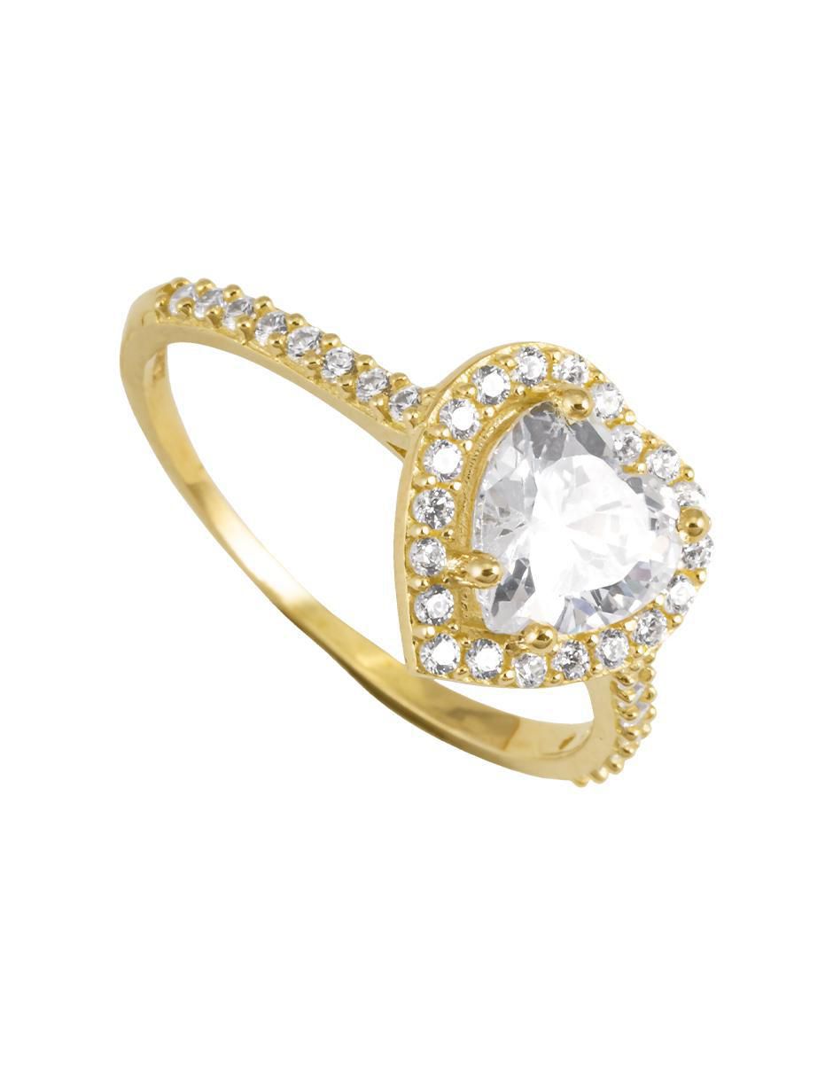 Anillo 10 k de oro zirconia brillante 2