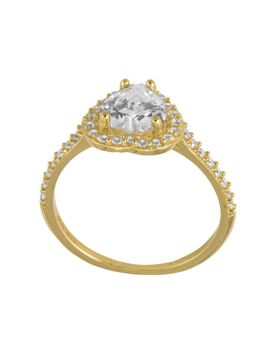 Anillo 10 k de oro zirconia brillante 4