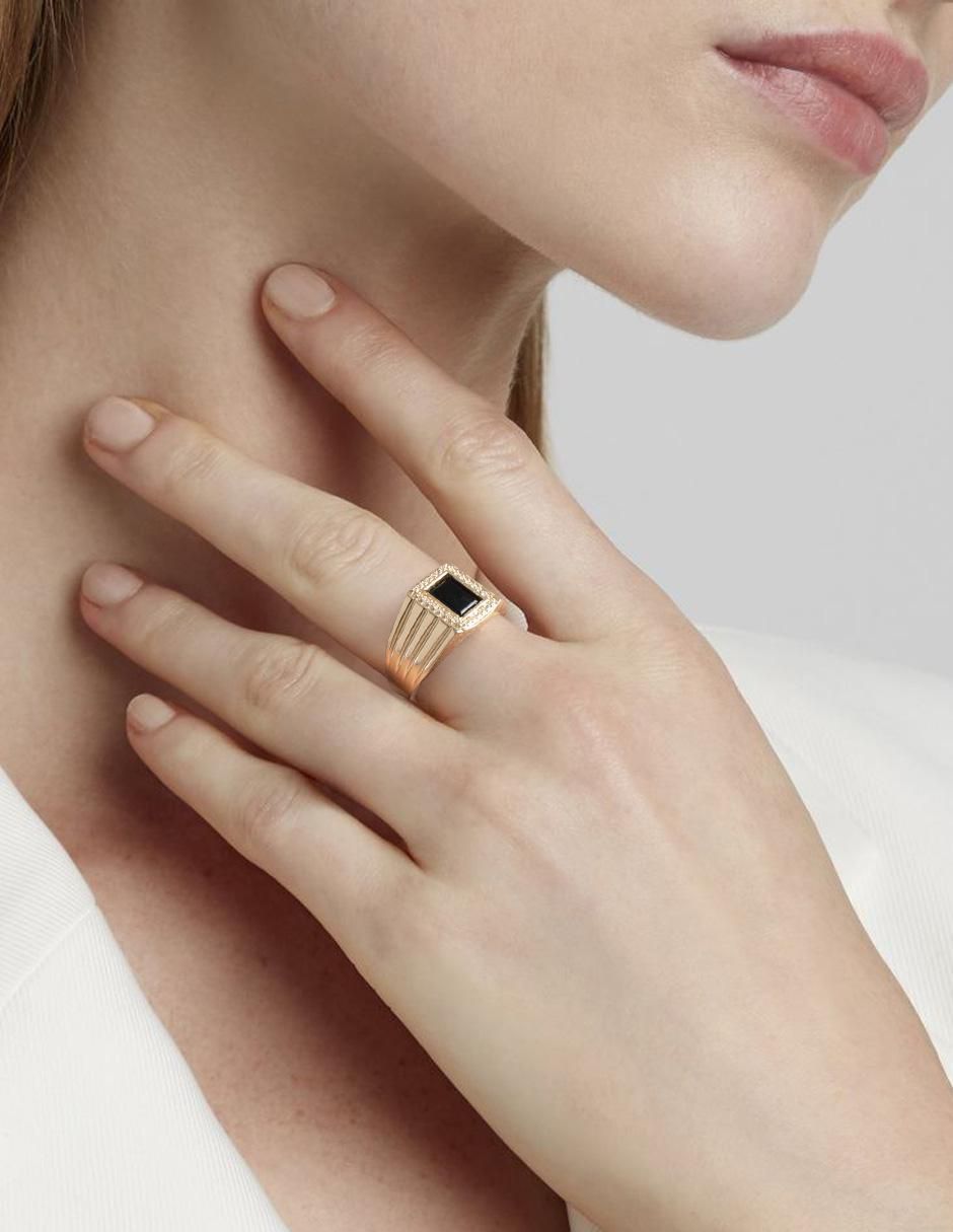 Anillo 10 k de oro zirconia brillante 2
