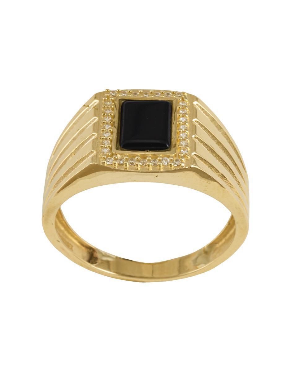Anillo 10 k de oro zirconia brillante 4