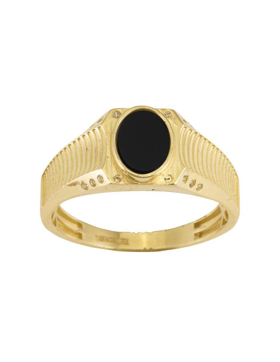 Anillo 10 k de oro zirconia brillante