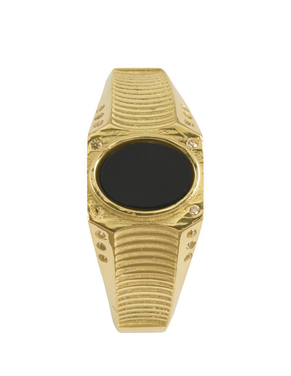 Anillo 10 k de oro zirconia brillante 3