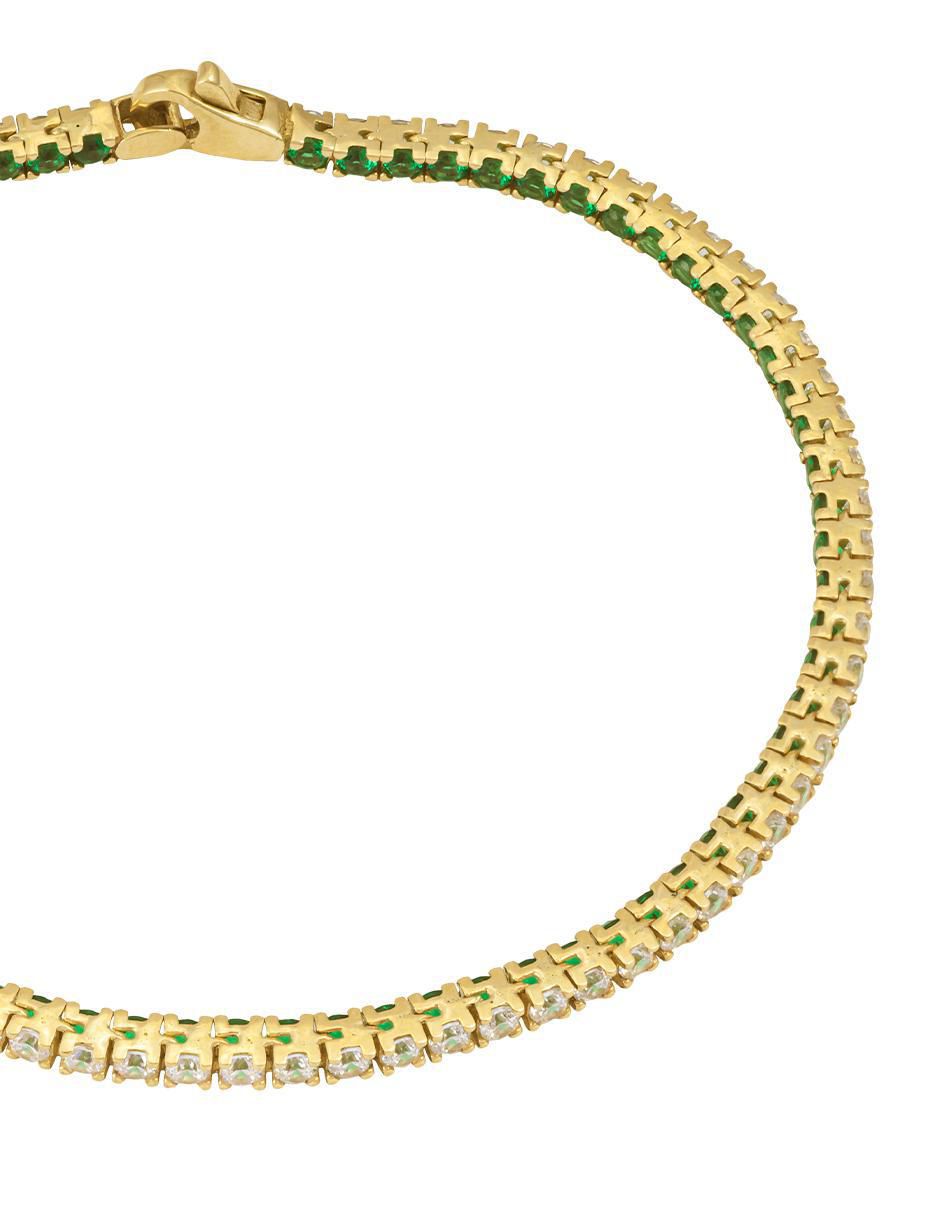 Pulsera de oro con zirconia 10 k 2