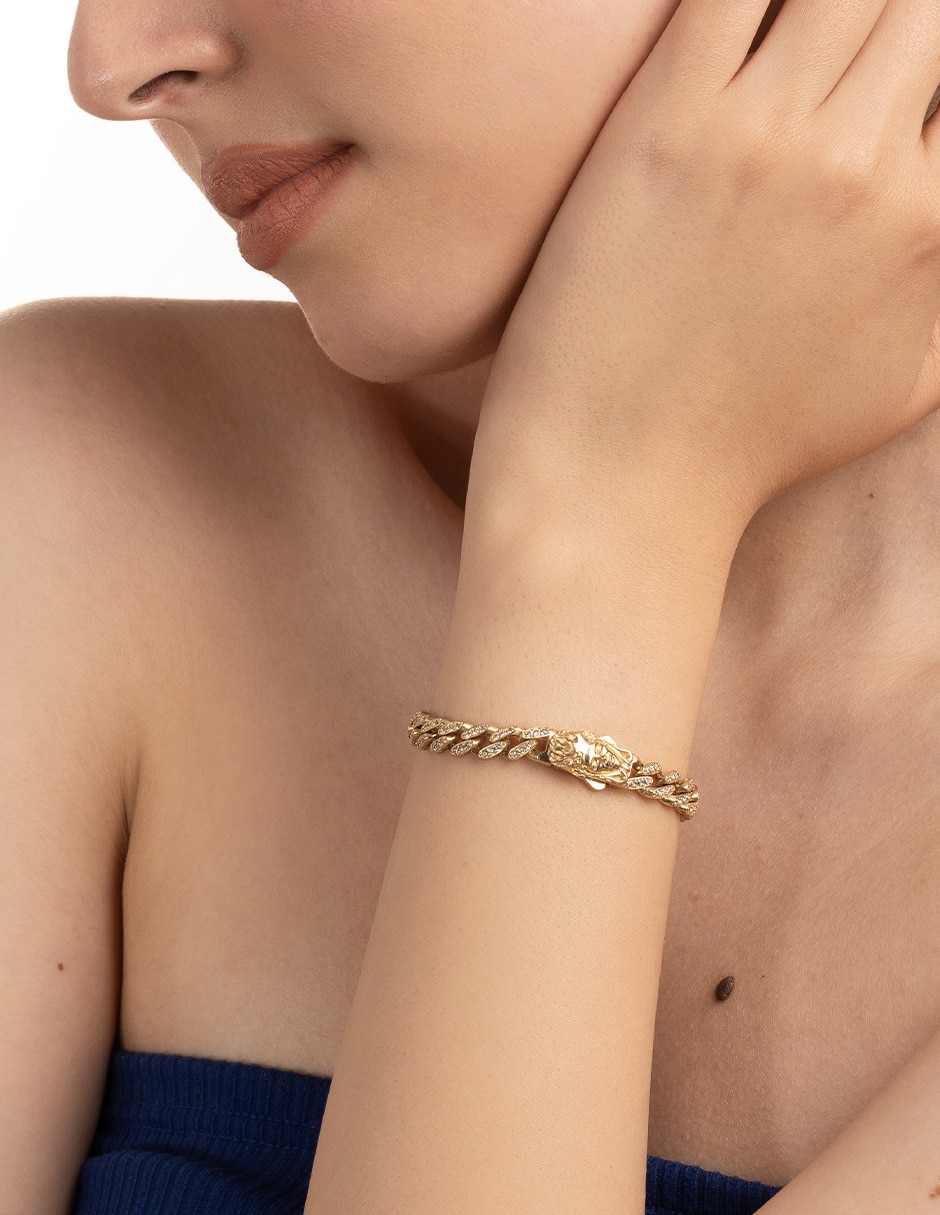 Pulsera de oro 10 K con acabado brillante 3