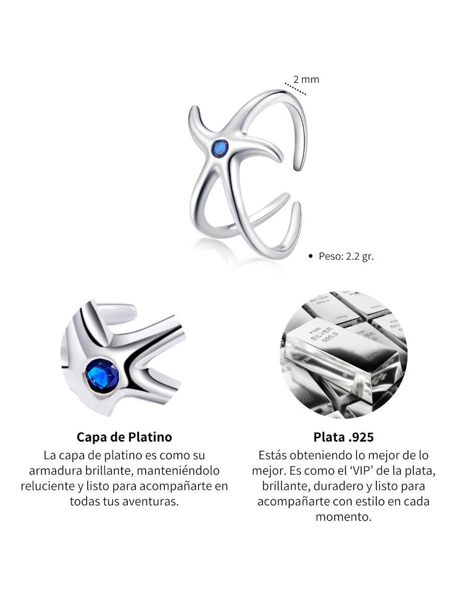 Anillo de estrella Nature P 925 de plata circonita brillante 4