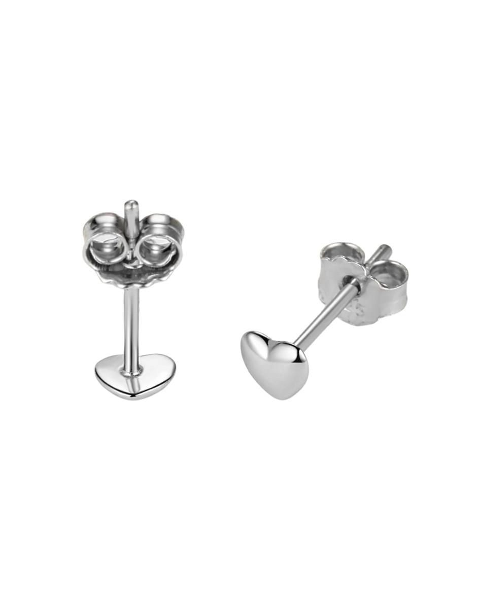 Broqueles de corazón de plata P 925 con acabado brillante 3