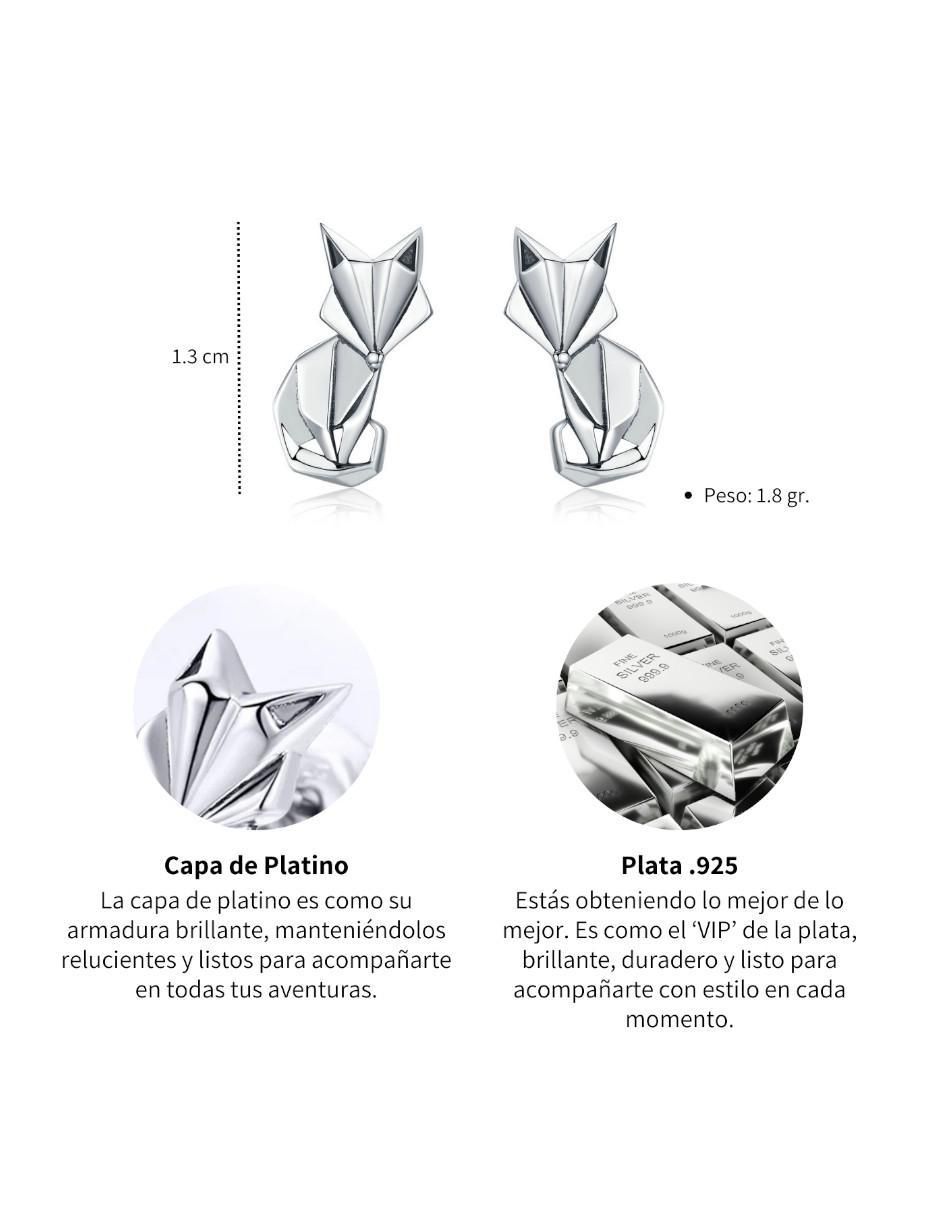 Broqueles de zorro Nature de plata P 925 con acabado brillante 4