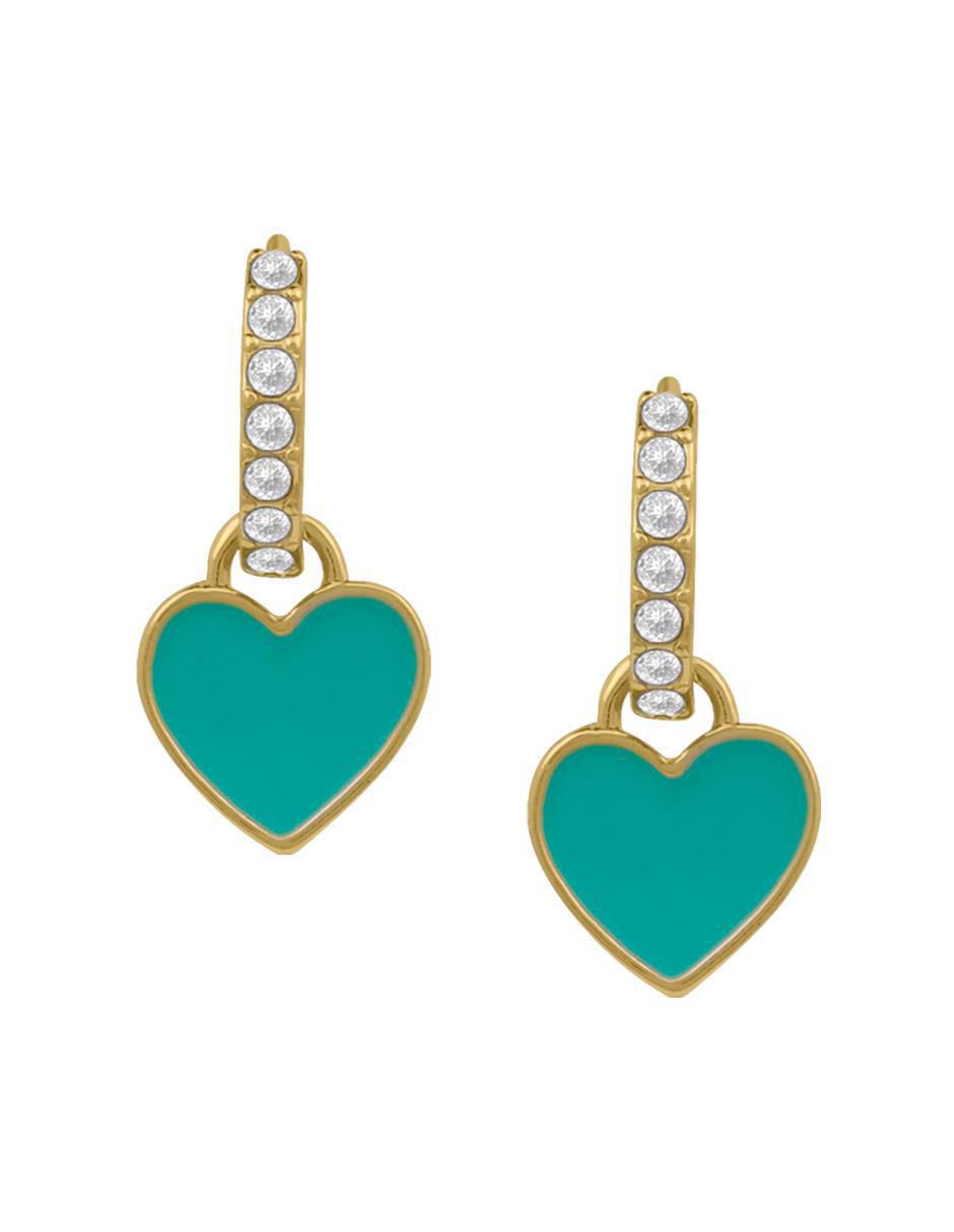 Aretes de corazón con acabado lustre