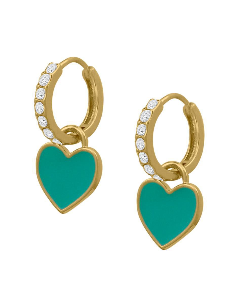 Aretes de corazón con acabado lustre 2