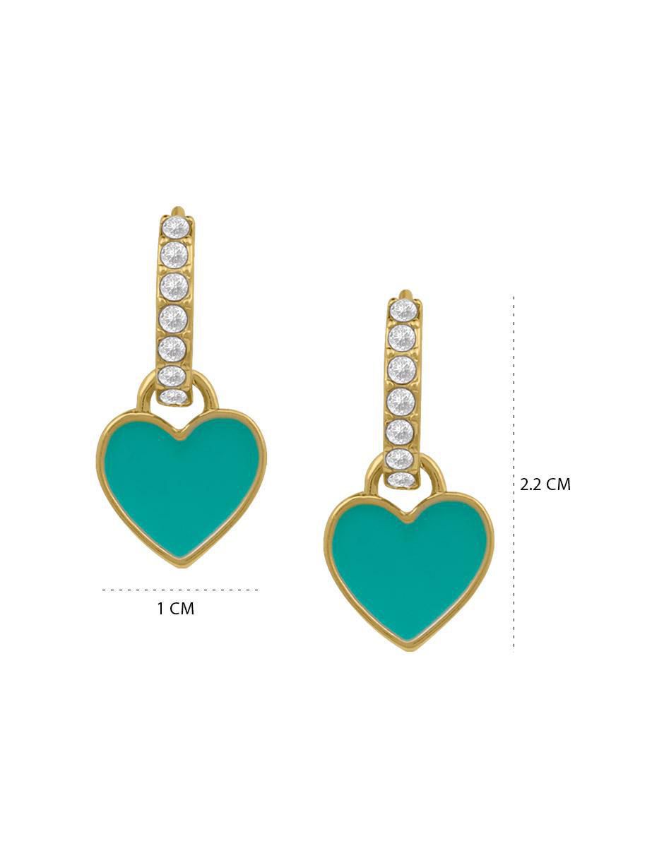 Aretes de corazón con acabado lustre 5