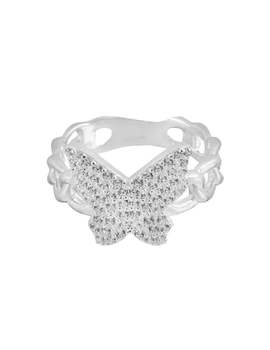 Anillo P 925 de plata zirconia brillante
