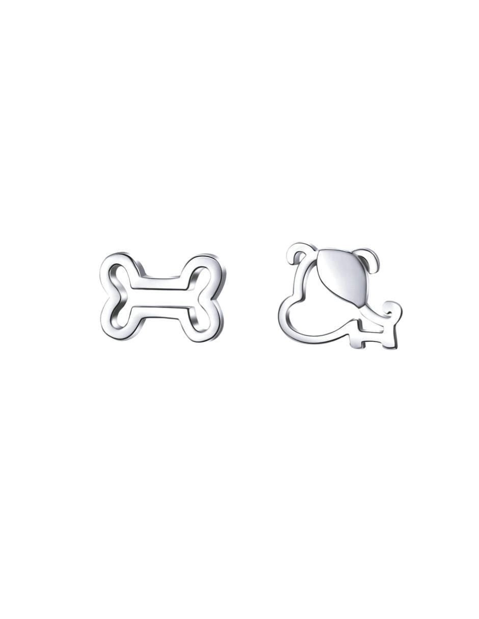Broqueles de perro de plata P 925 con acabado brillante Broqueles de perro de plata P 925 con acabado brillante