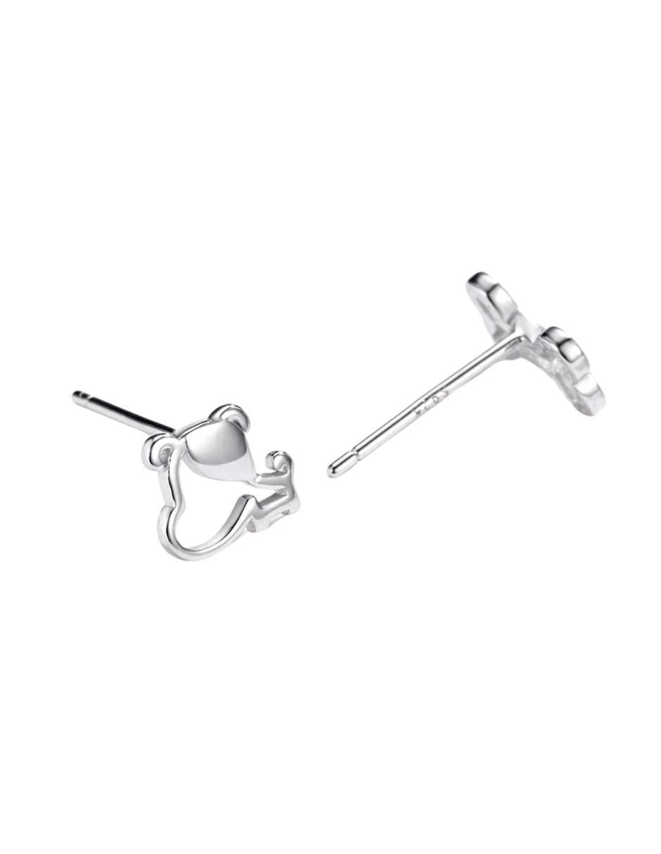Broqueles de perro de plata P 925 con acabado brillante 4