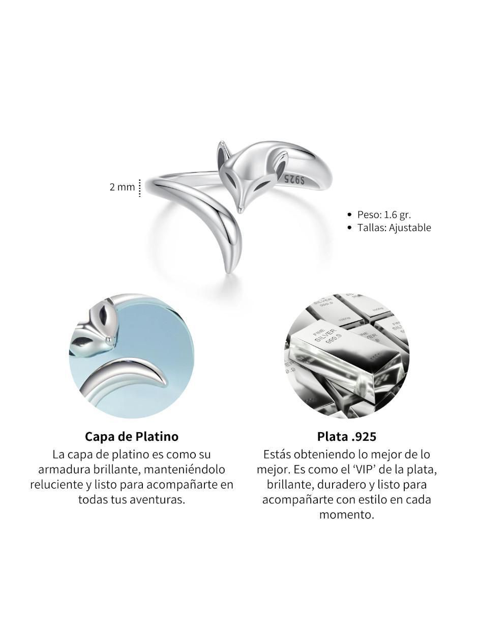 Anillo de zorro Nature P 925 de plata brillante 4
