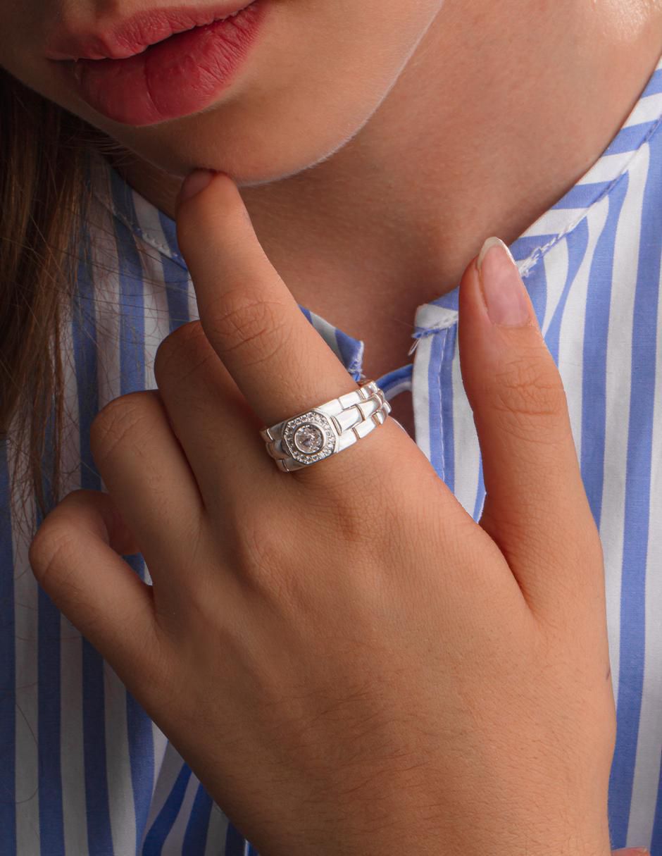 Anillo P 925 de plata zirconia brillante 3