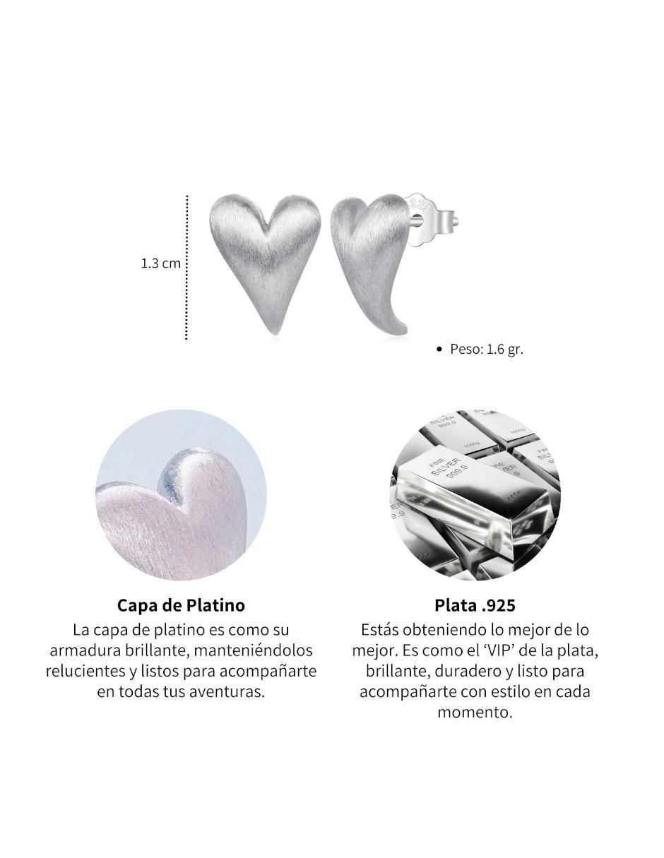 Broqueles de corazón Beauty de plata P 925 con acabado brillante 4
