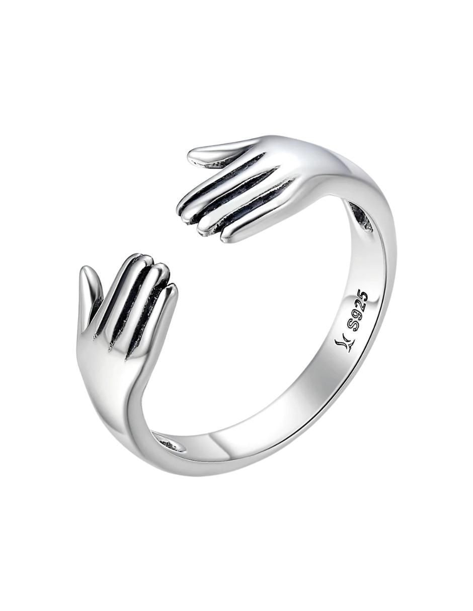 Anillo de mano Beauty P 925 de plata brillante Anillo de mano Beauty P 925 de plata brillante