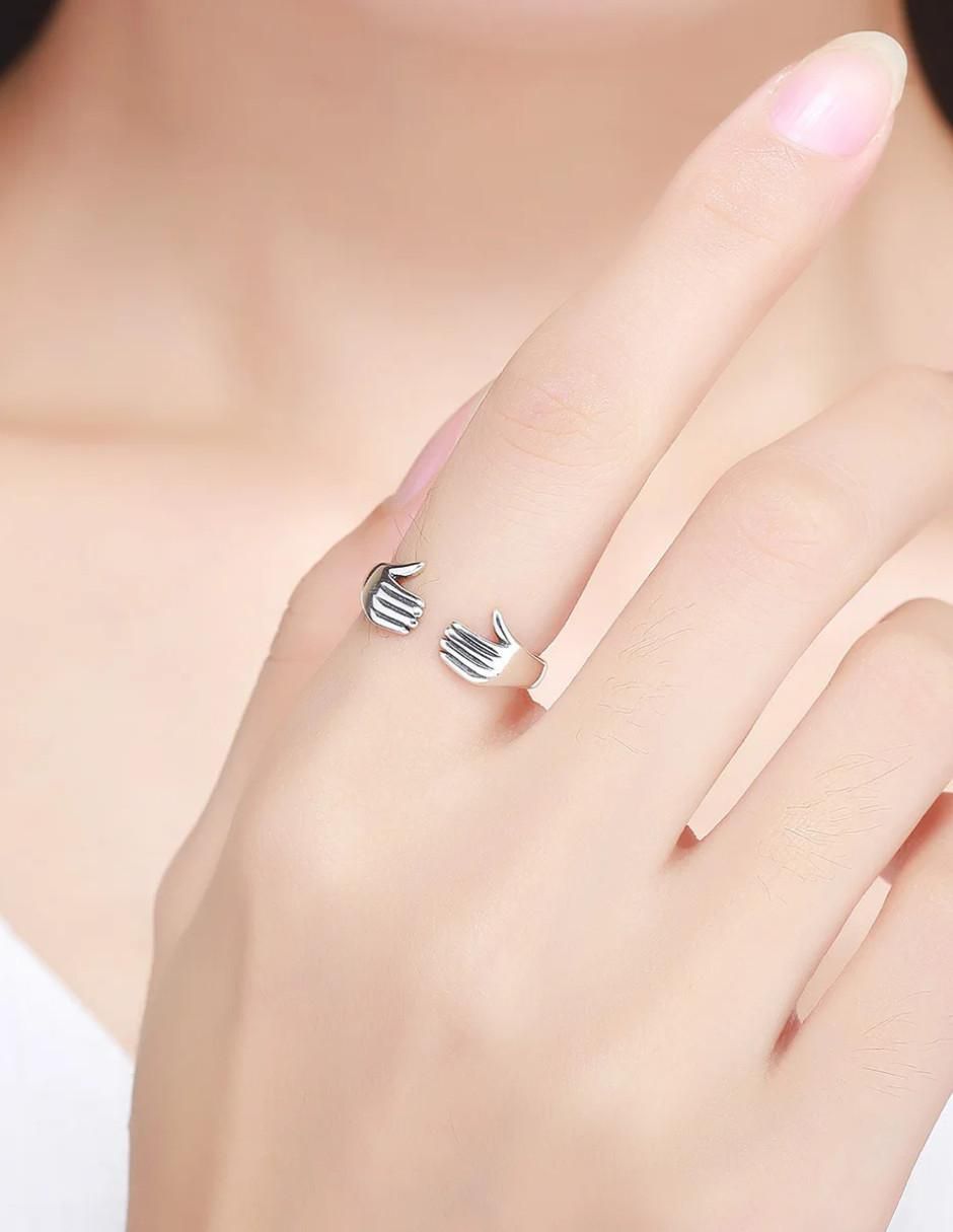 Anillo de mano Beauty P 925 de plata brillante 2