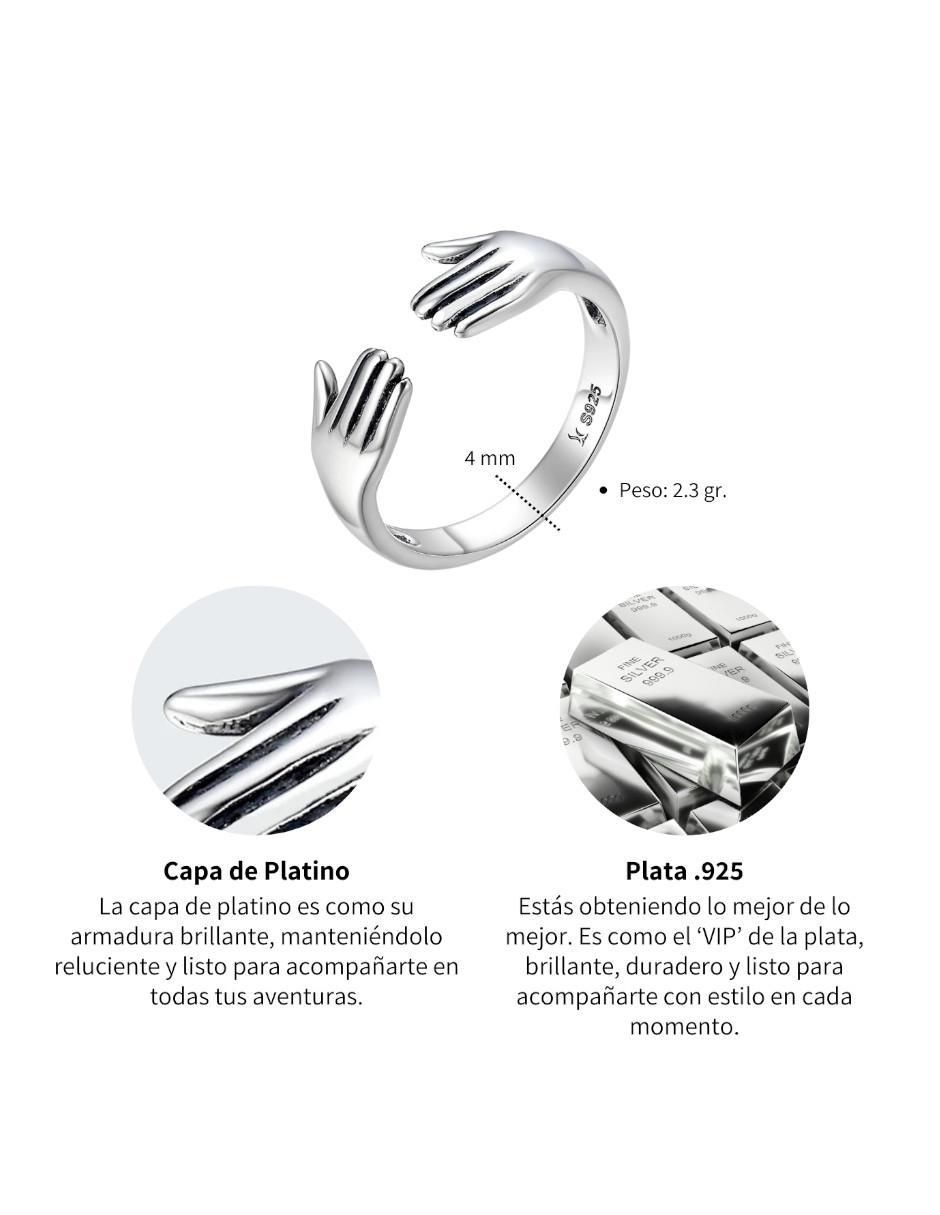 Anillo de mano Beauty P 925 de plata brillante 4