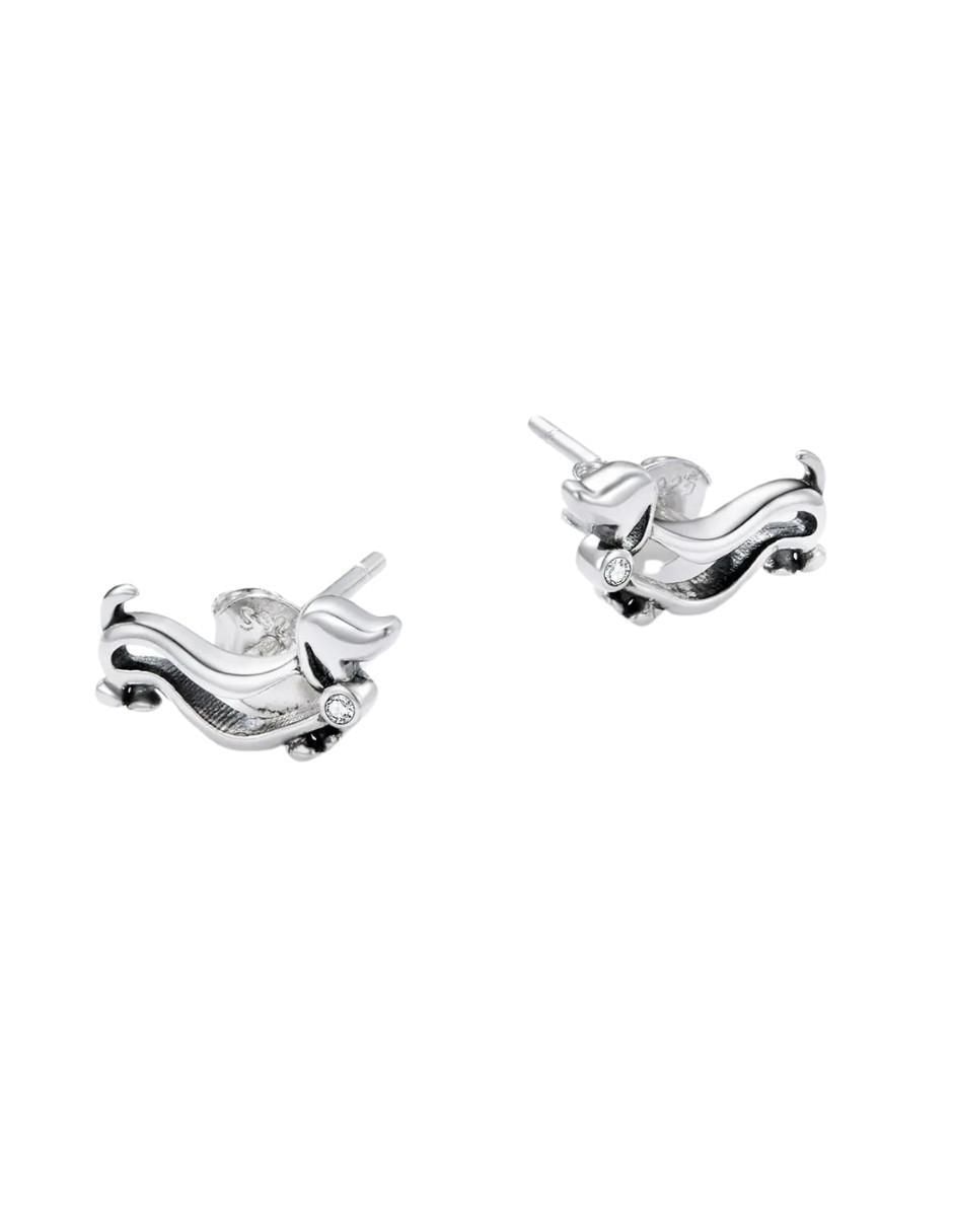 Broqueles de perro de plata P 925 con acabado brillante 5